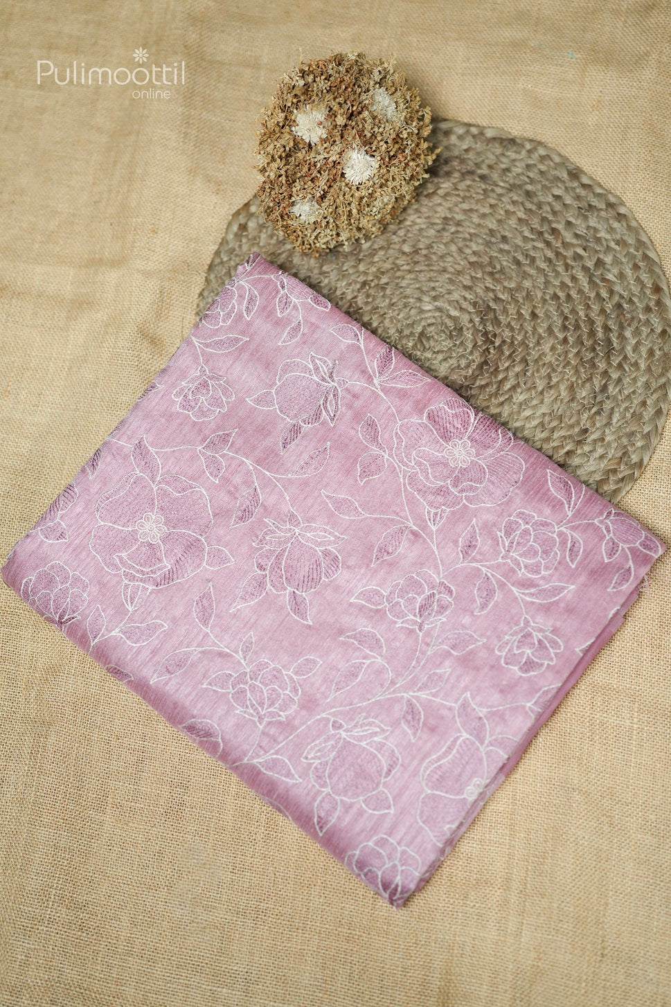 Pastel Onion Colour Jute Silk Saree