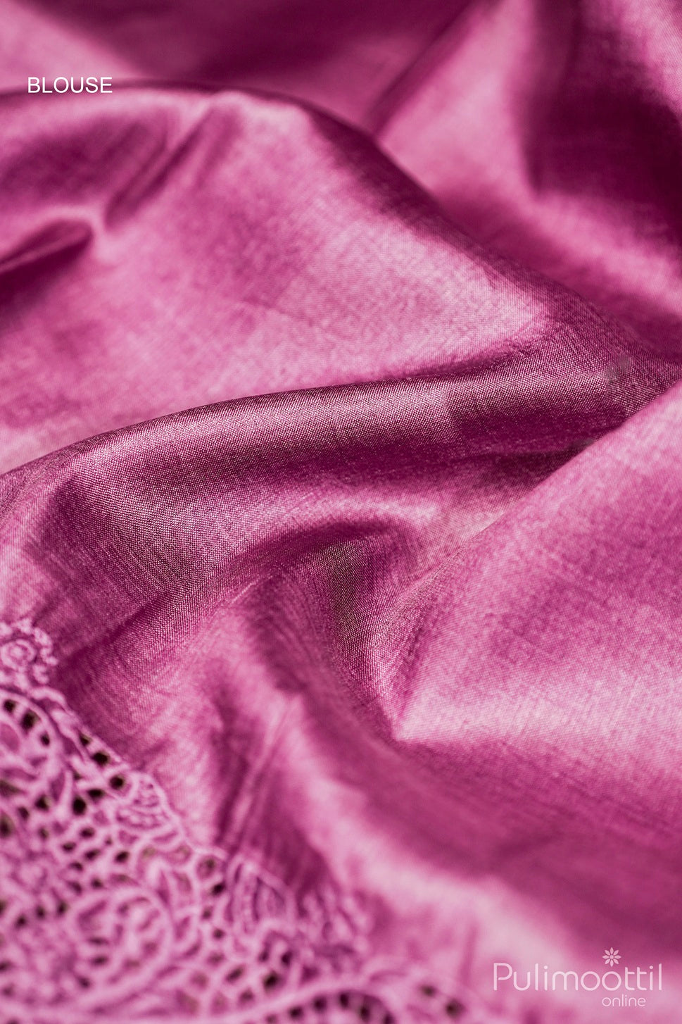 Pastel Lavender Tussar Silk Saree.