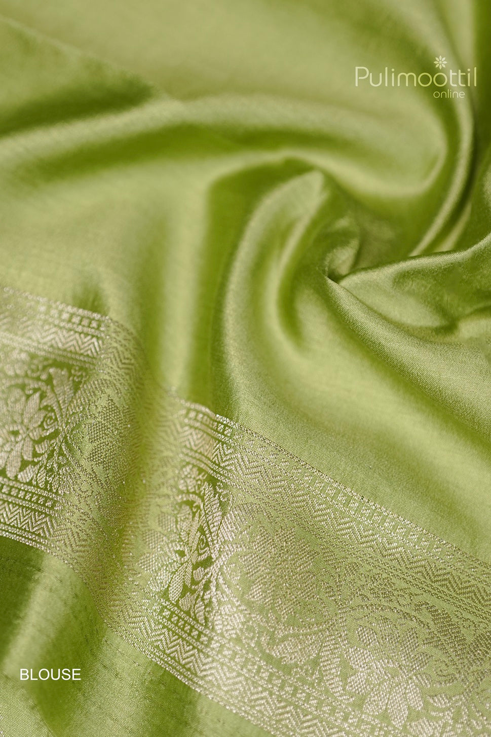 Dusty Green Colour Chiniya Silk Saree.
