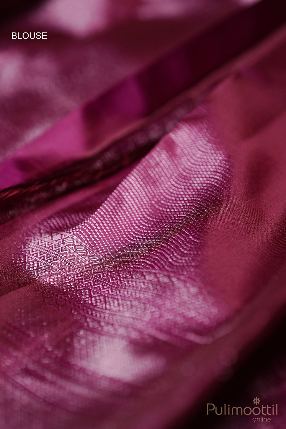 Dark Pink Kanchipuram Brocade Saree.