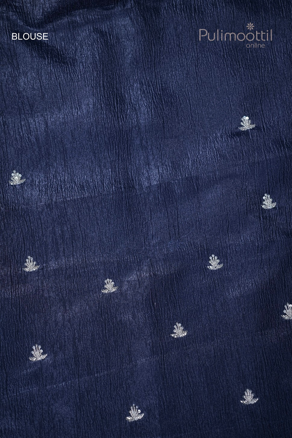Dark Blue Colour Crushed Organza Fancy Saree