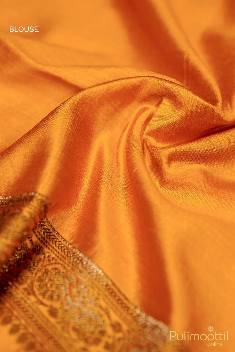 Mustard Yellow Chiniya Silk Saree.
