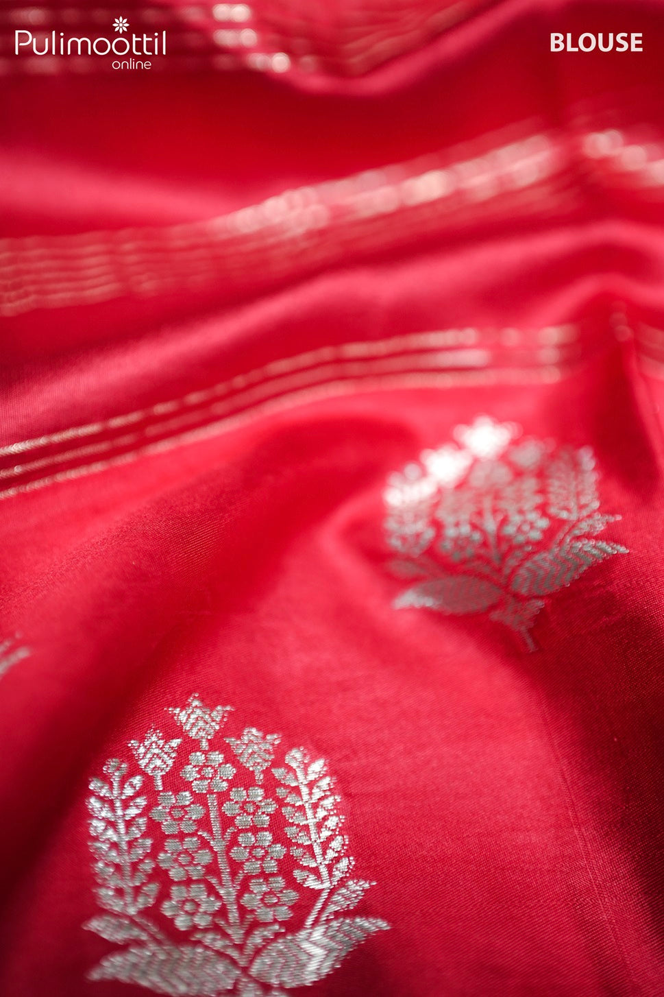 German Blue Colour Puna Silk Saree.