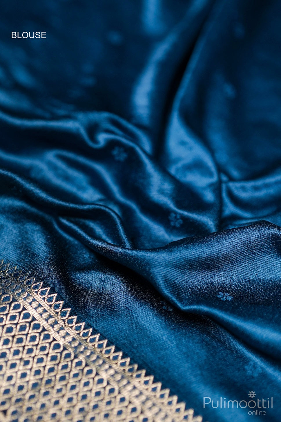 German Blue Colour Chiniya Silk Saree.