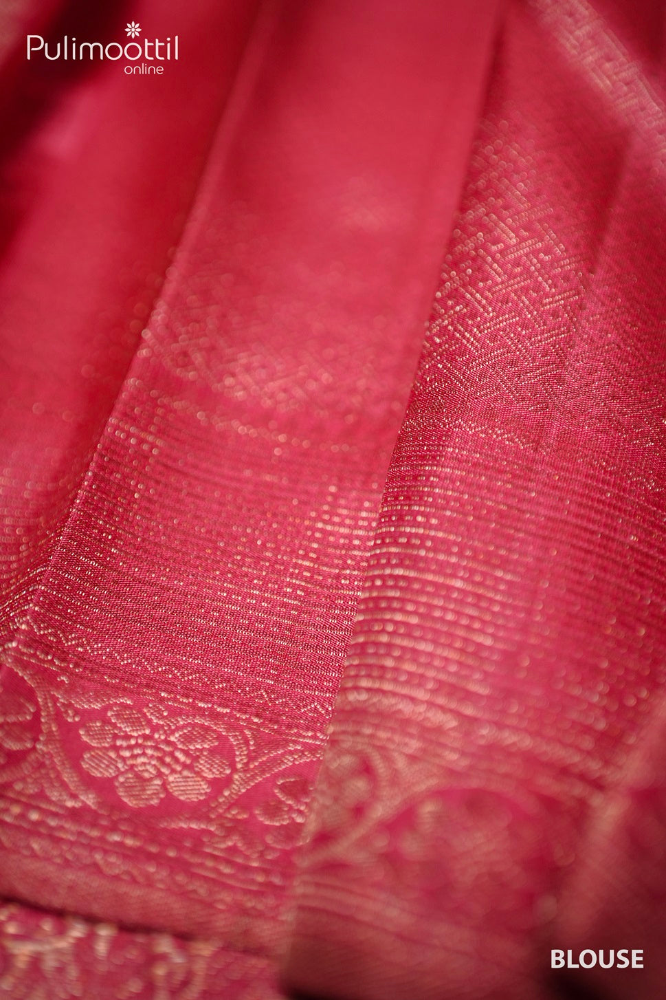 Pink Red Colour Kanchipuram Brocade Saree.