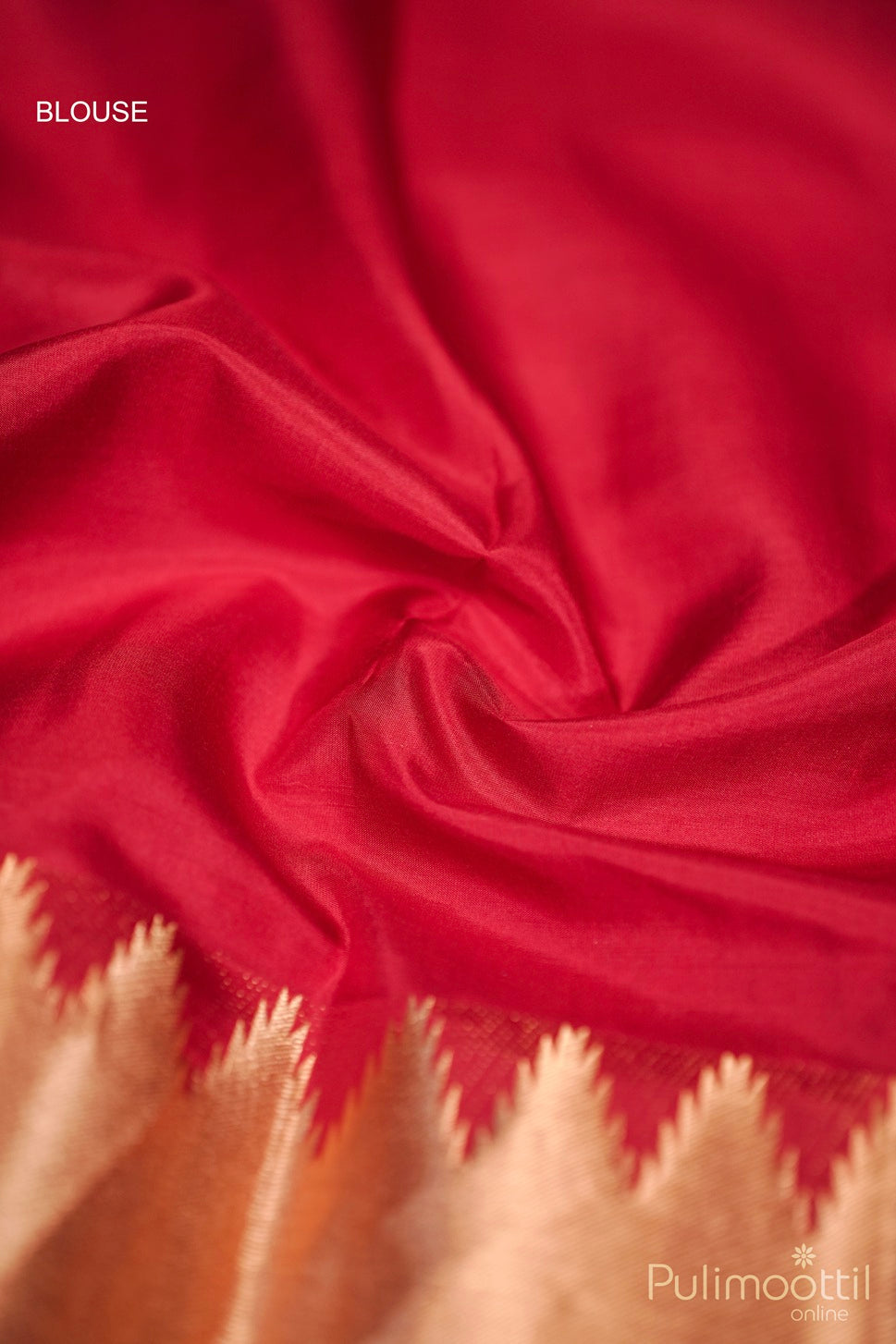 Chilly Red Kanchipuram Soft Silk Saree.