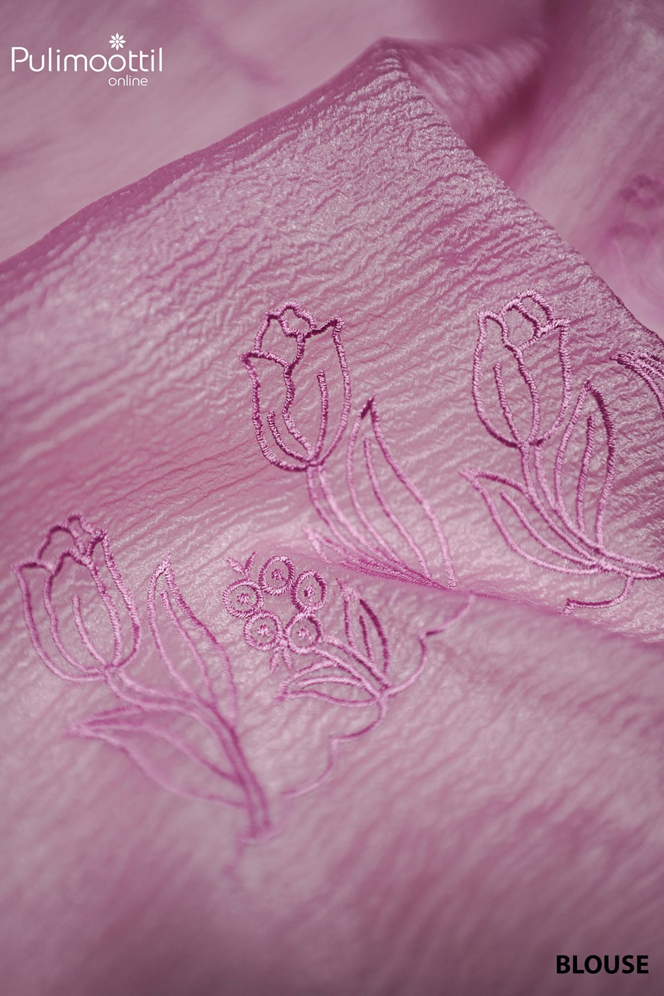 Cream Colour Kerala Cotton Applique Work Set Saree.