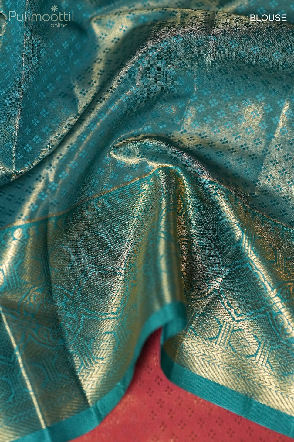 Peach Pink colour Semi Silk Kanchipuram Saree