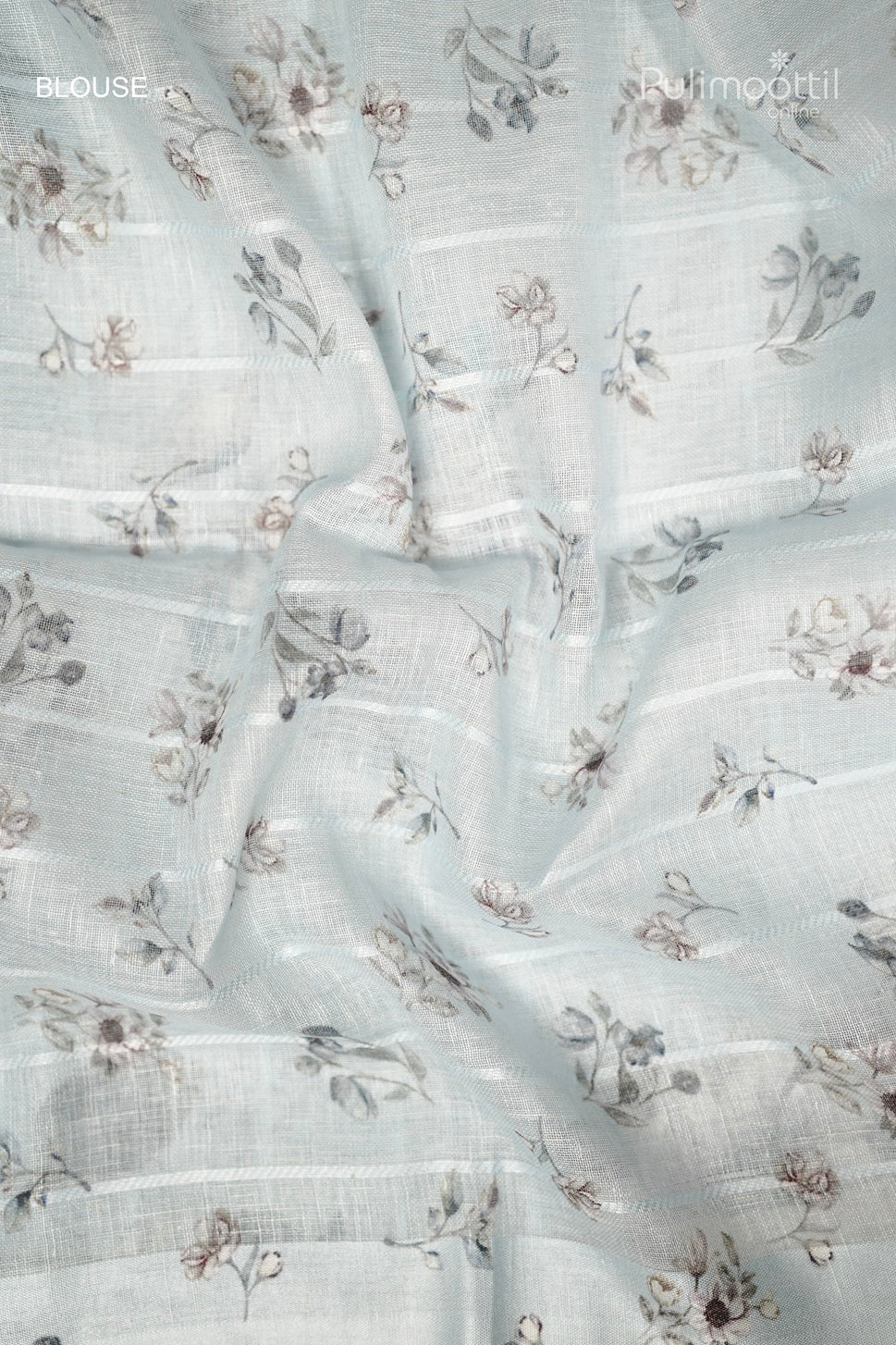 Powder Blue Colour Linen Saree