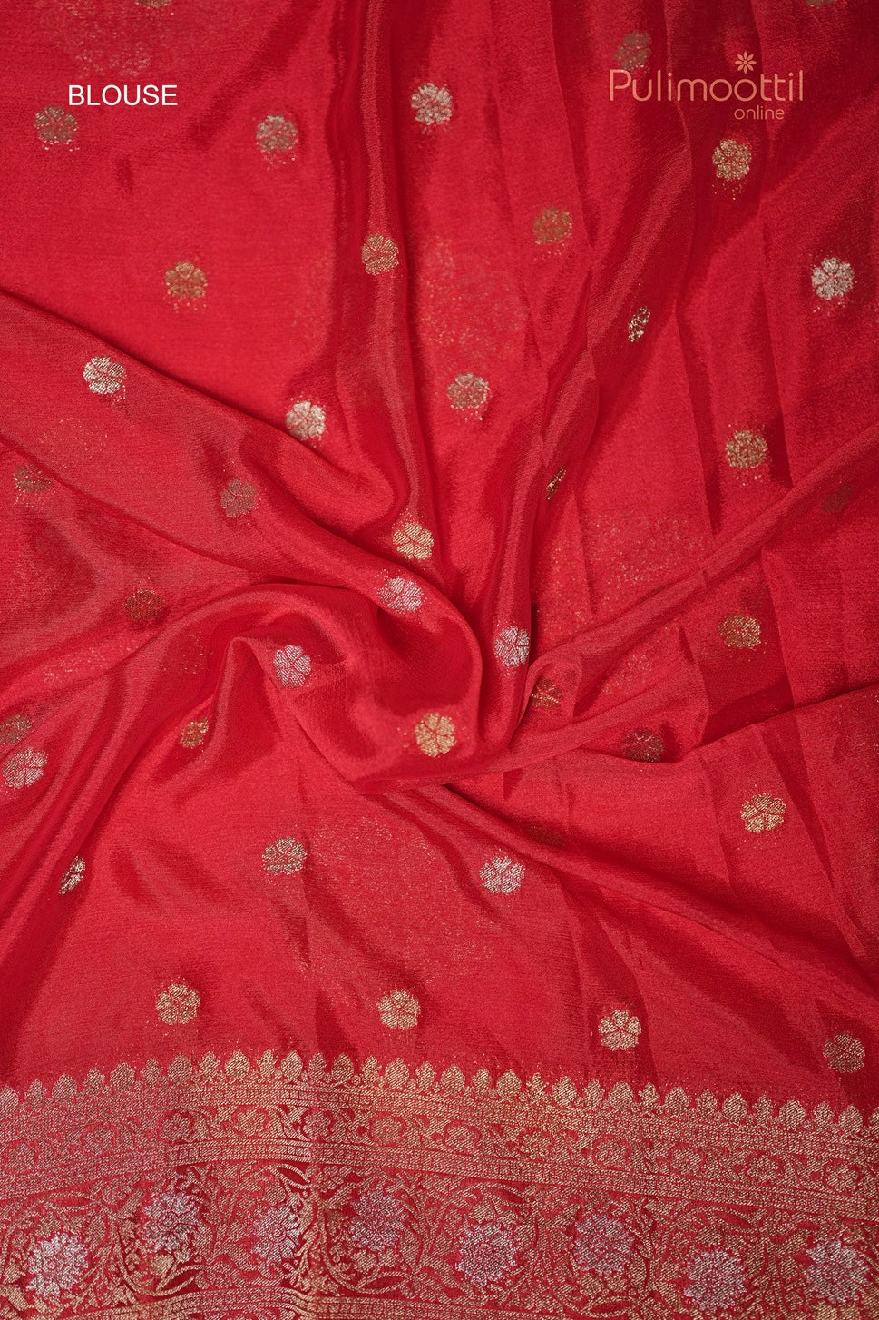 Chilly Red Colour Banarasi Silk Saree
