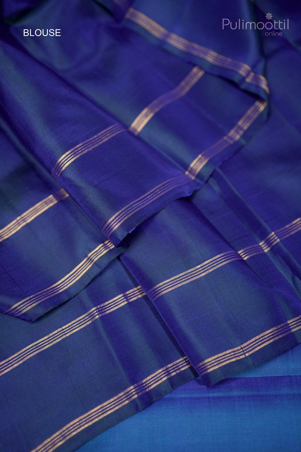 Deep Sea Blue Colour Kanchipuram Soft Silk Saree