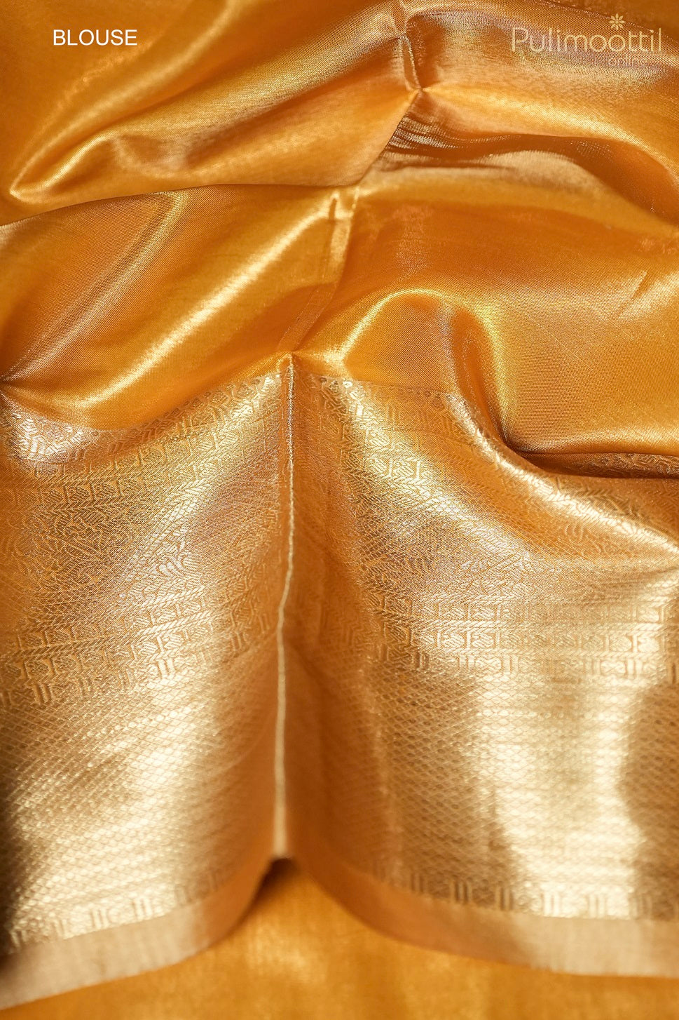 Golden Yellow Colour Semi Silk Kanchipuram Saree