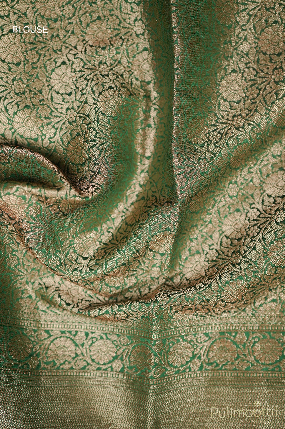 Bottle Green Colour Golden Tissue Banarasi Saree