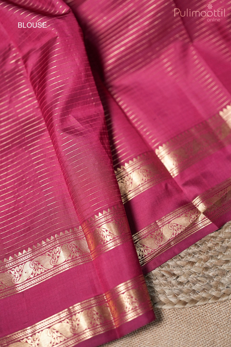 Dark Pink Colour Kanchipuram Designer Saree