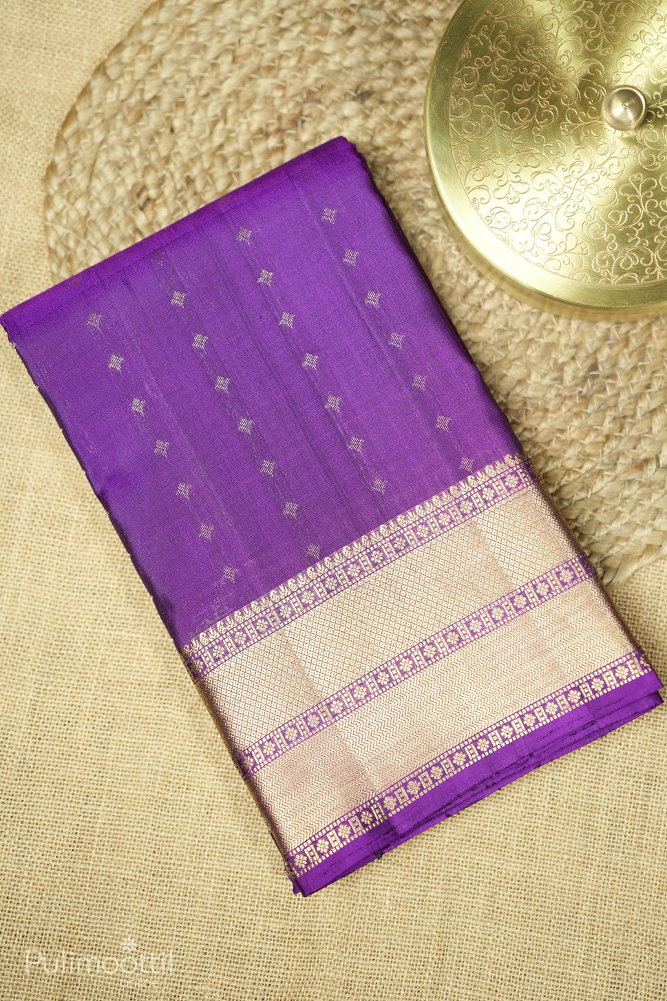 Violet Colour Kanchipuram Designer Saree