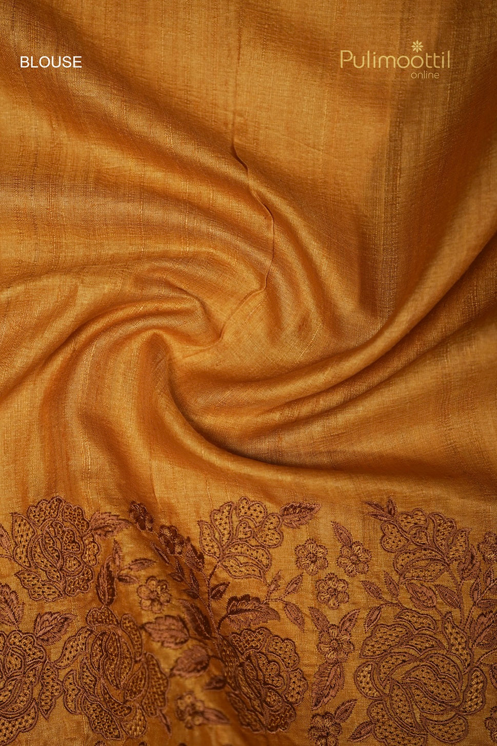Mustard yellow Colour Tussar Silk Saree