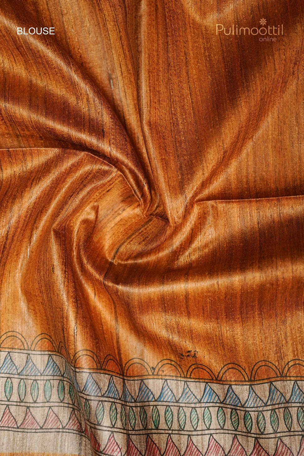 Dark Yellow Colour Madhubani Printed Jute Silk Saree