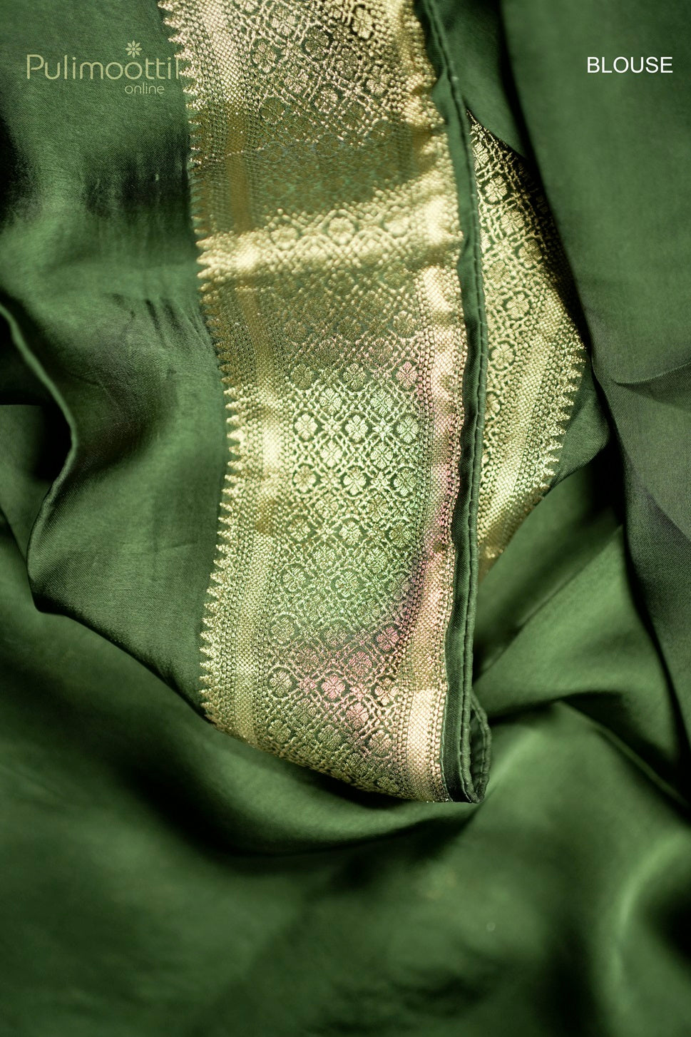 Olive Green Colour Banarasi Saree