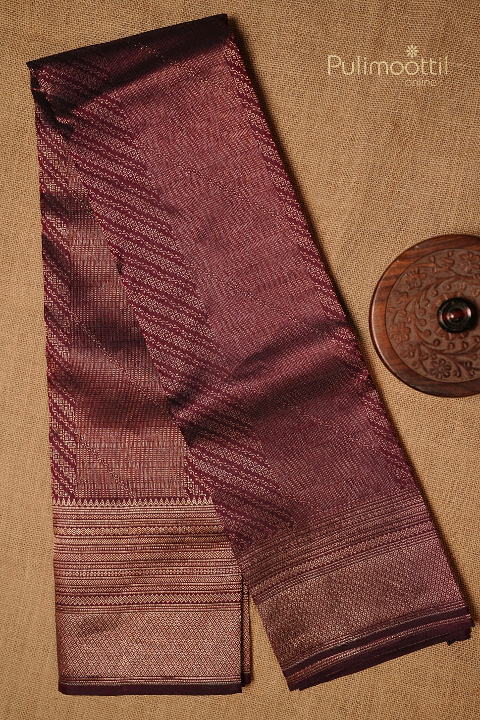 Maroon Color kanchipuram Brocade Wedding Saree