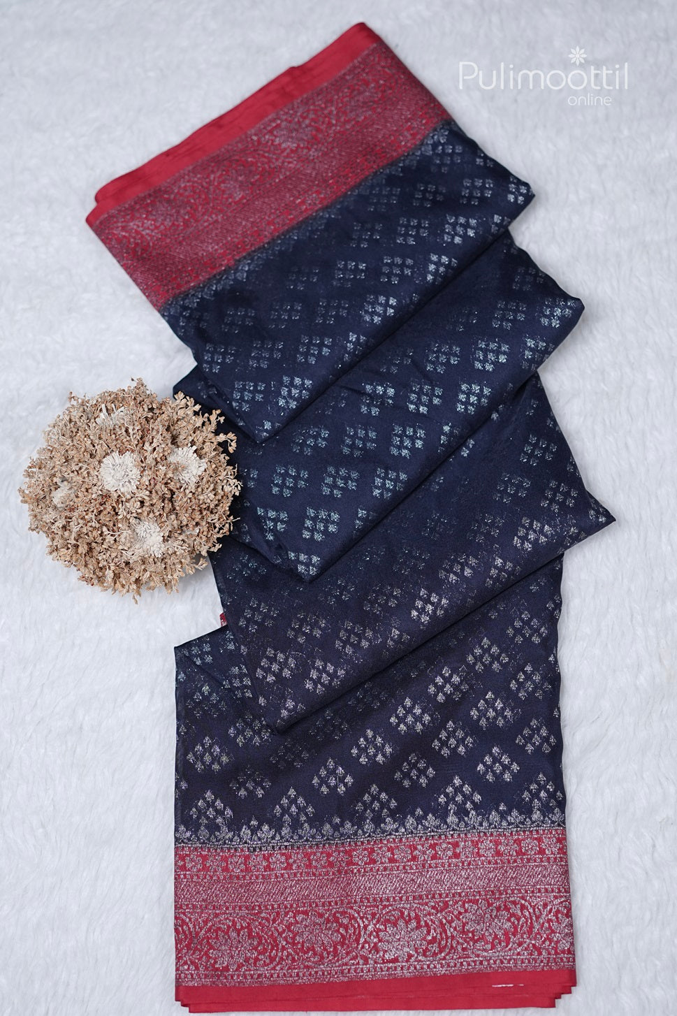 Dark Blue Colour Georgette Semi Banarasi Saree