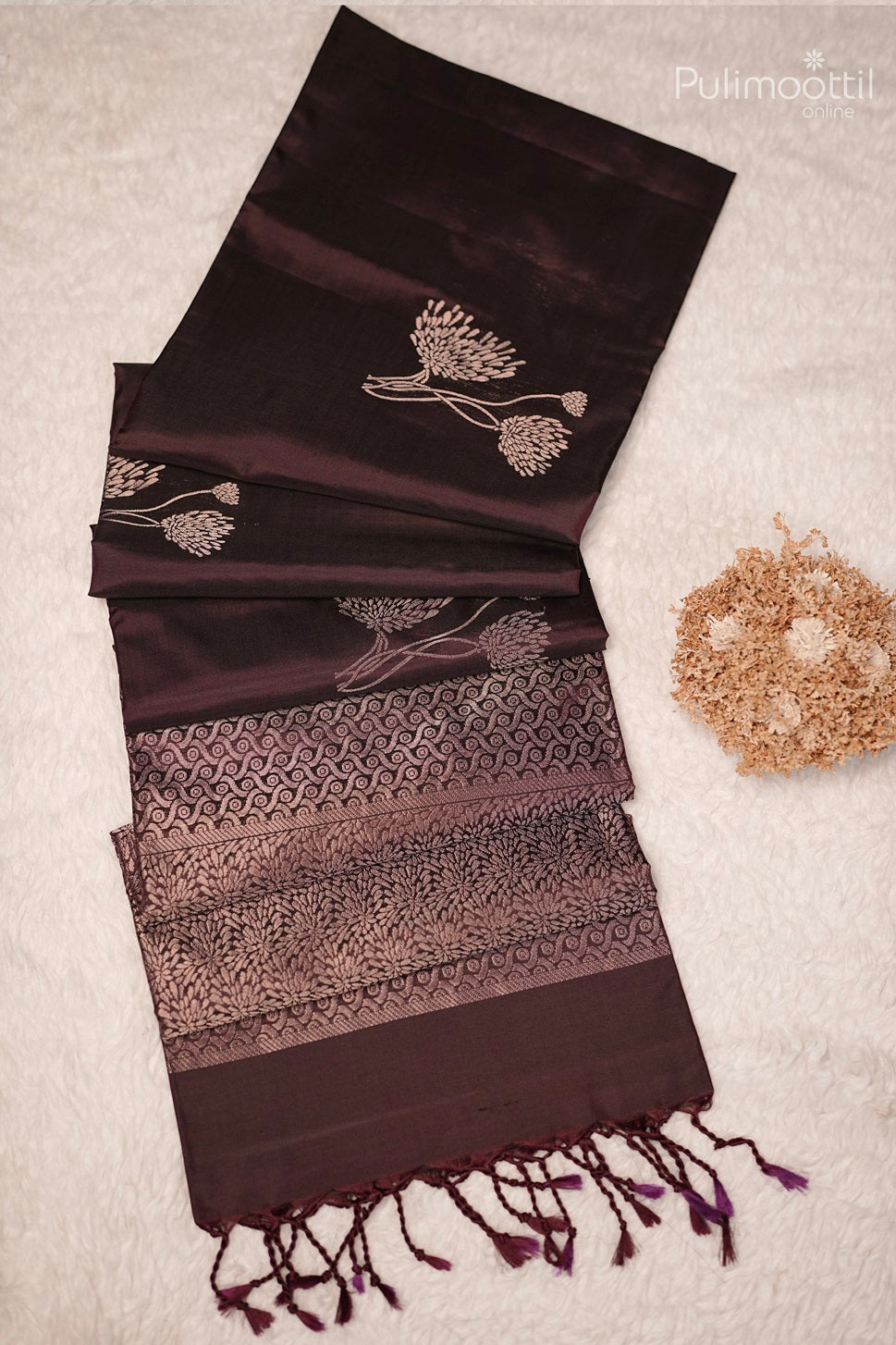 Dark Maroon Colour Kanchipuram Soft Silk Saree