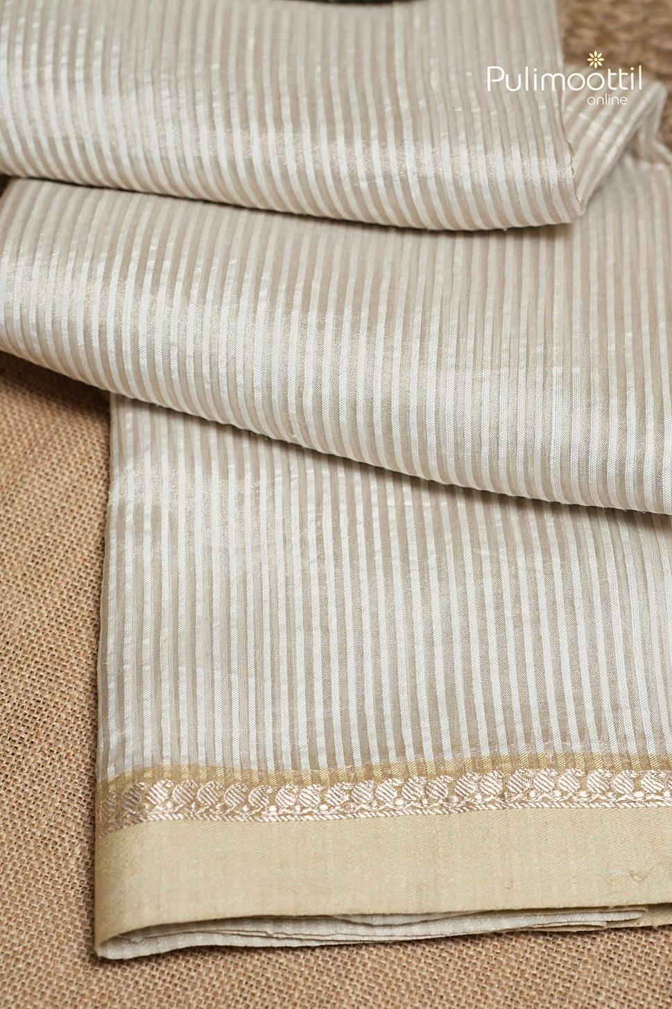 Ivory Colour Tissue Organza Fancy Saree