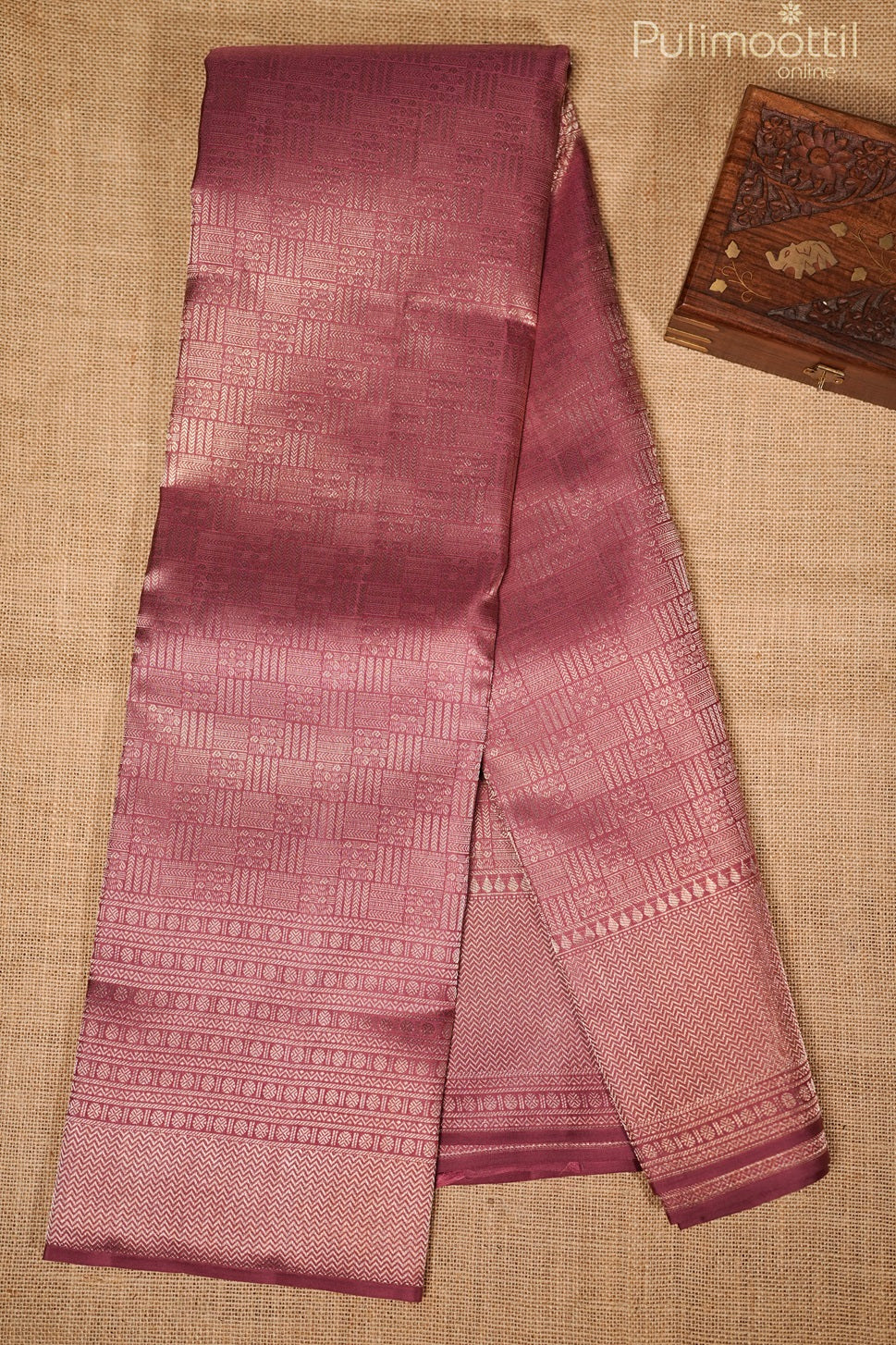 Pastel Onion Colour Kanchipuram Brocade Weding Saree
