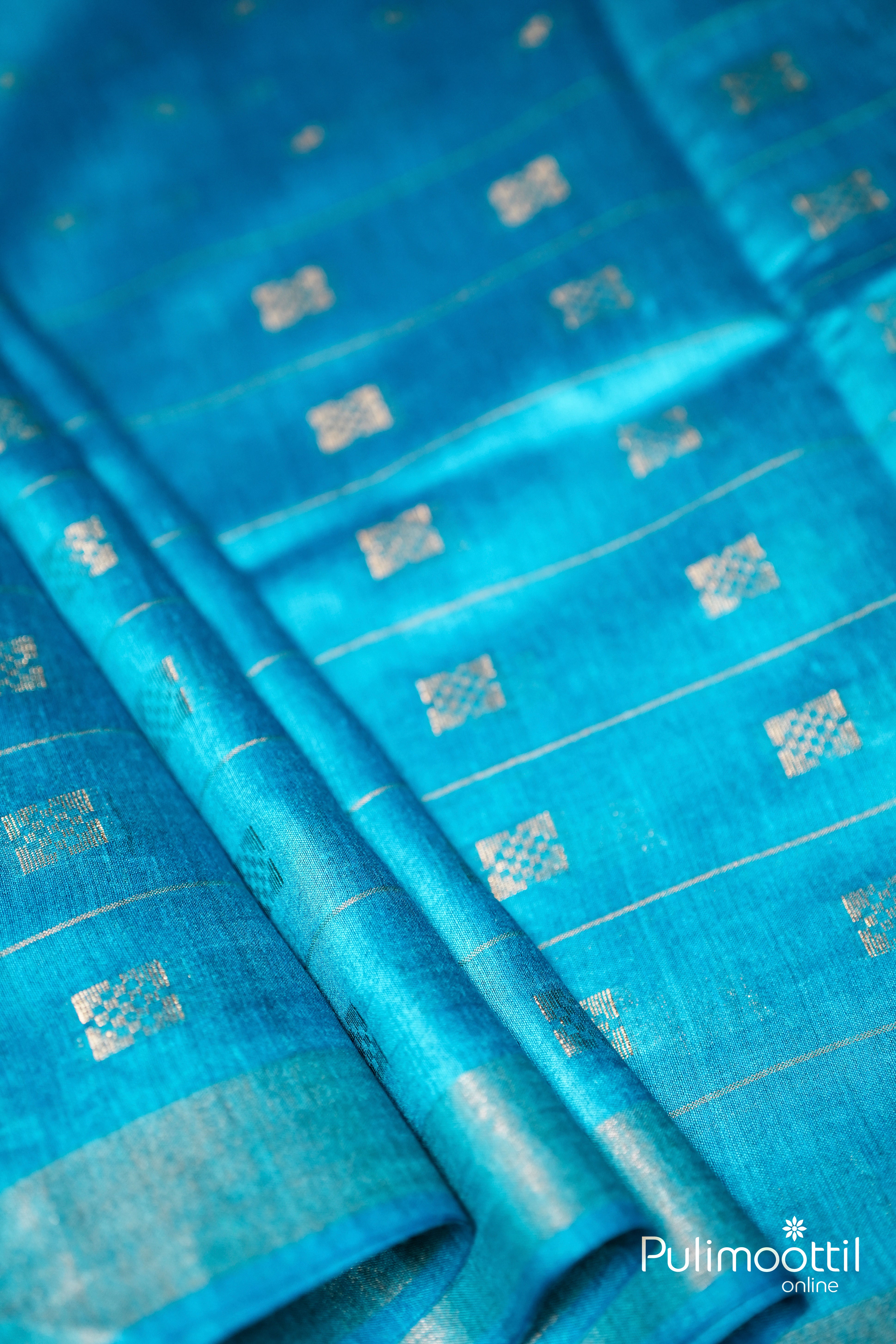 Sky Blue Colour Tussar Silk Saree.