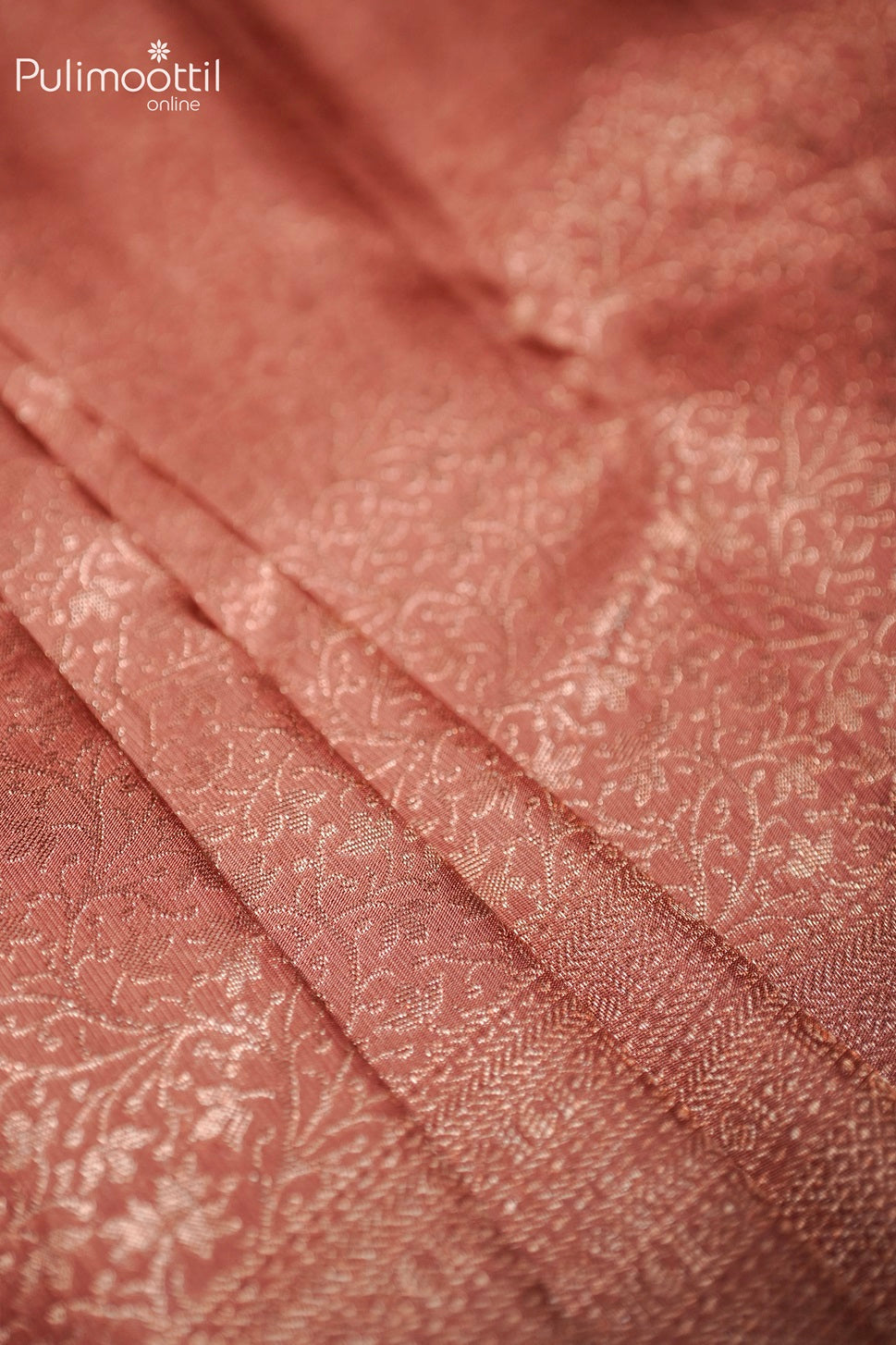 Pastle Peach Colour Kanchipuram Brocade Saree.