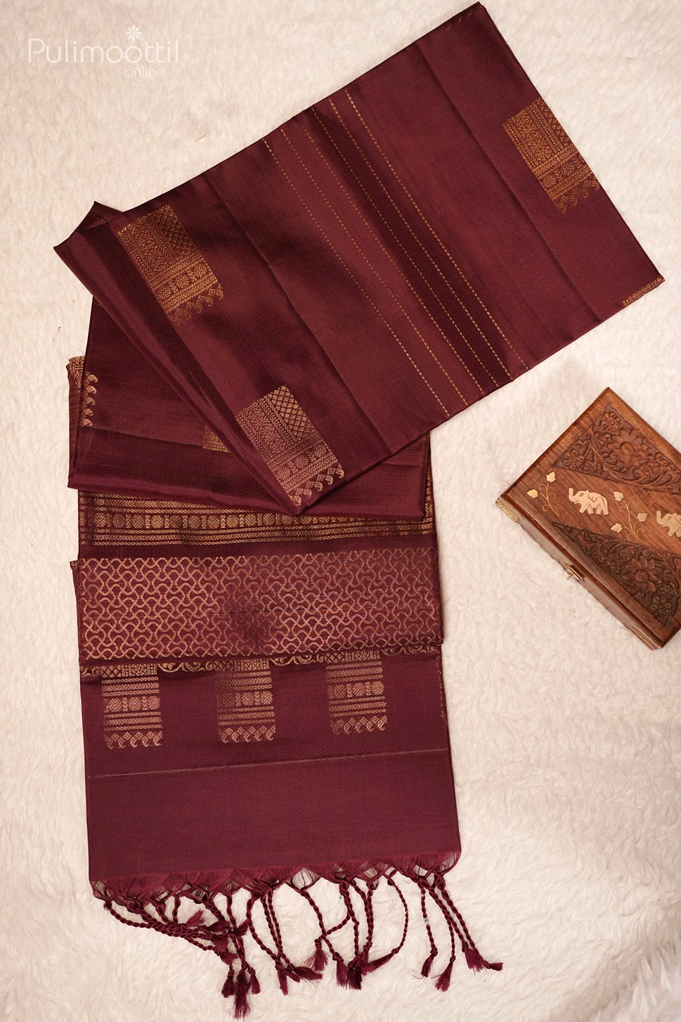 Maroon Colour Kanchipuram Soft Silk Saree