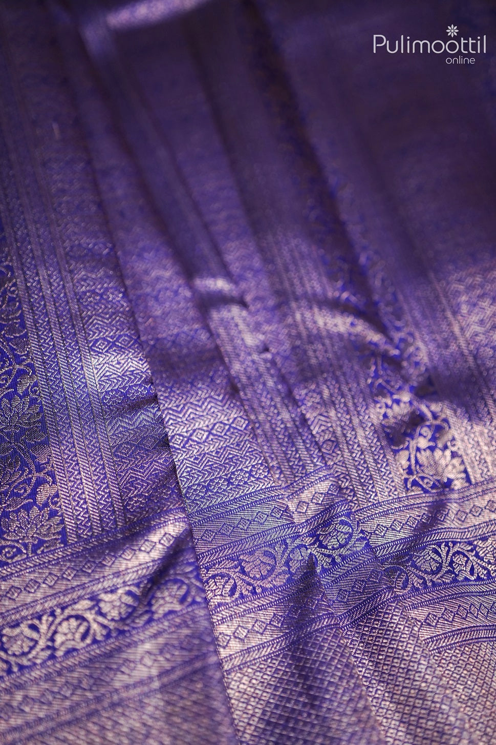 Blue Colour Kanchipuram Brocade Saree.
