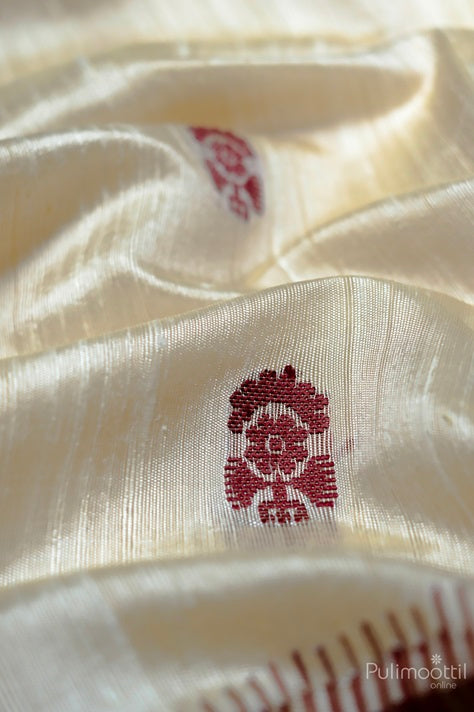 Off White Colour Pure JuteSilk Saree