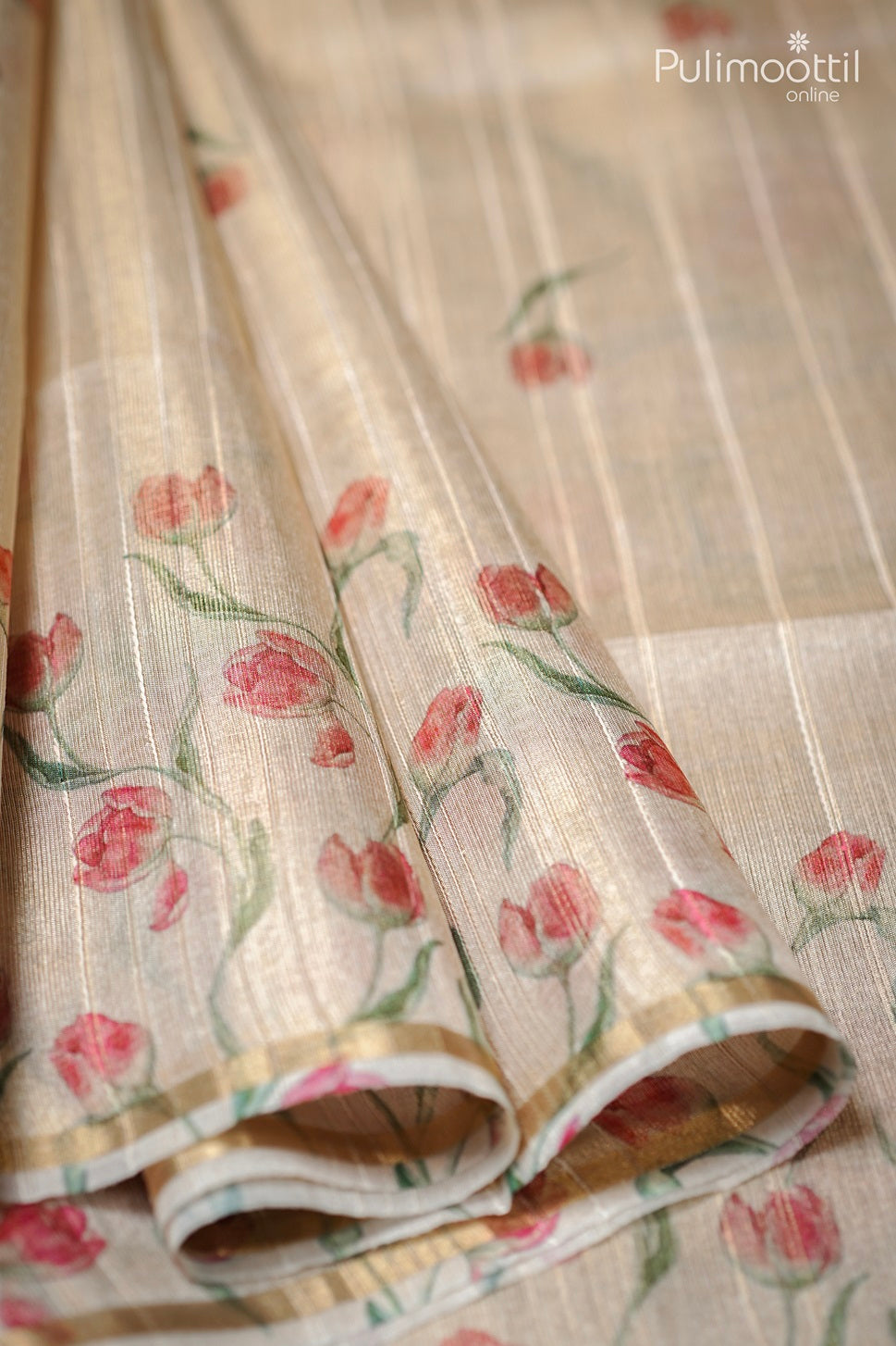 Golden Jute Fancy Saree.