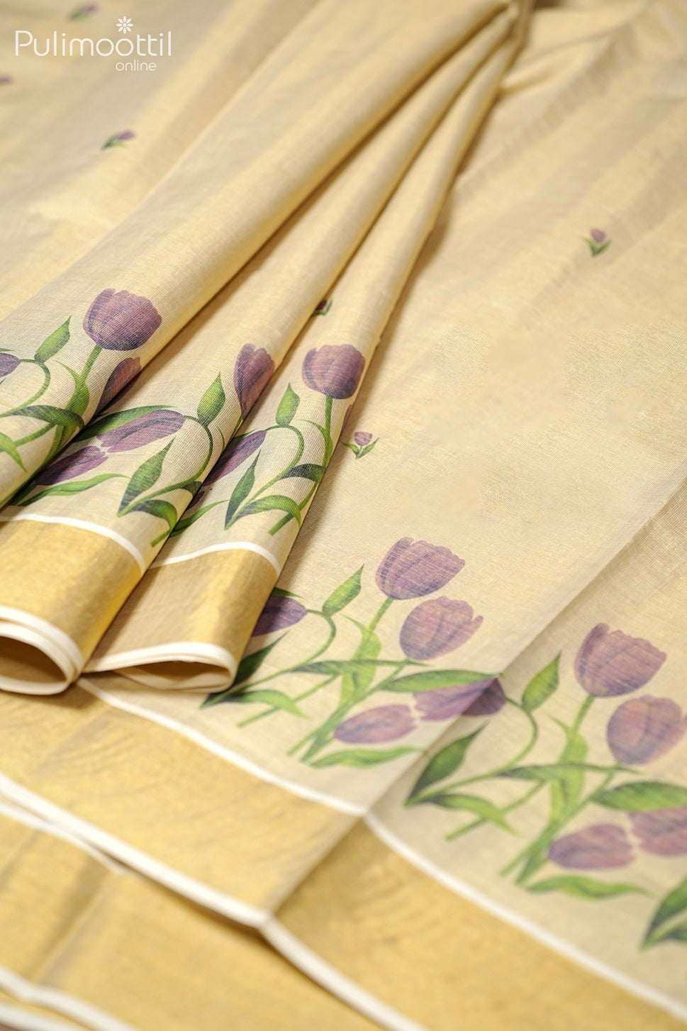 Golden Tissue Kerala Set Saree.