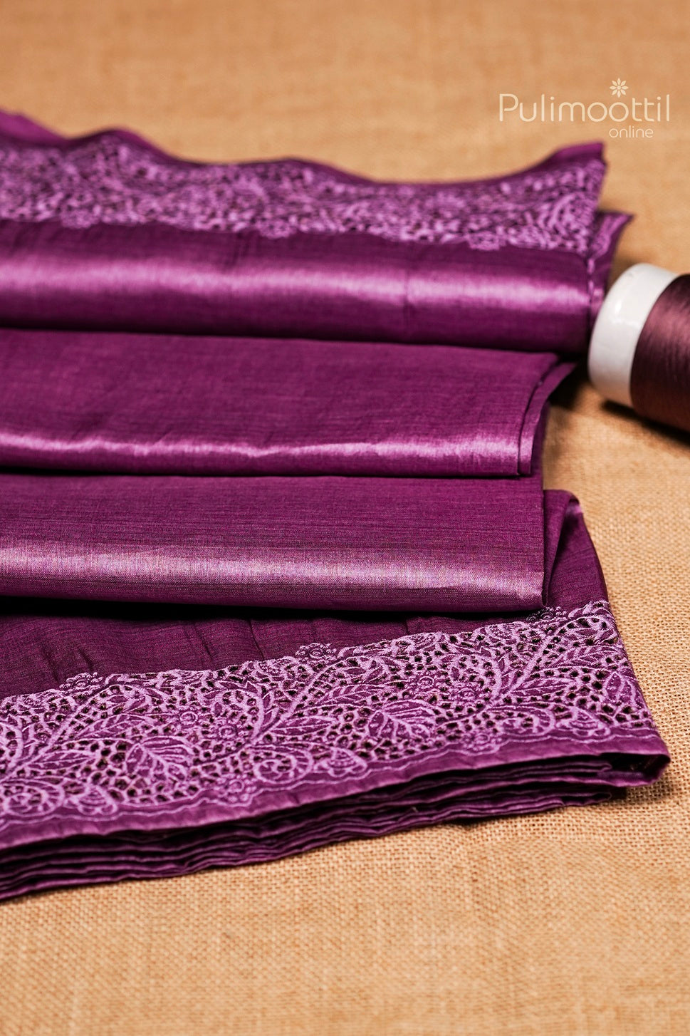 Pastel Lavender Tussar Silk Saree.