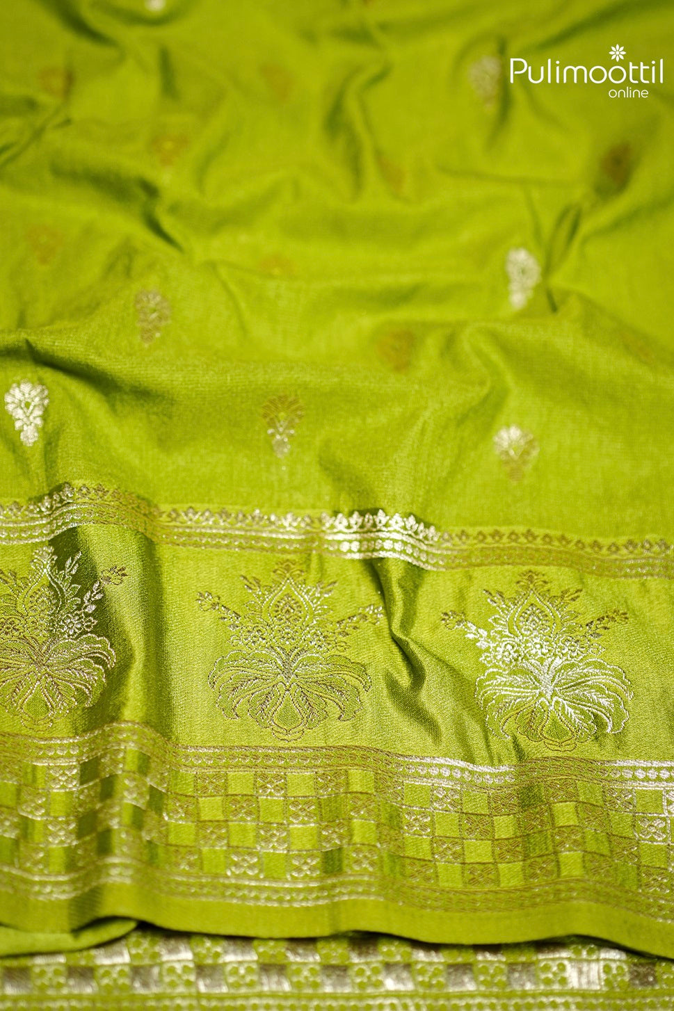 Mehandi Banarasi Silk Saree.