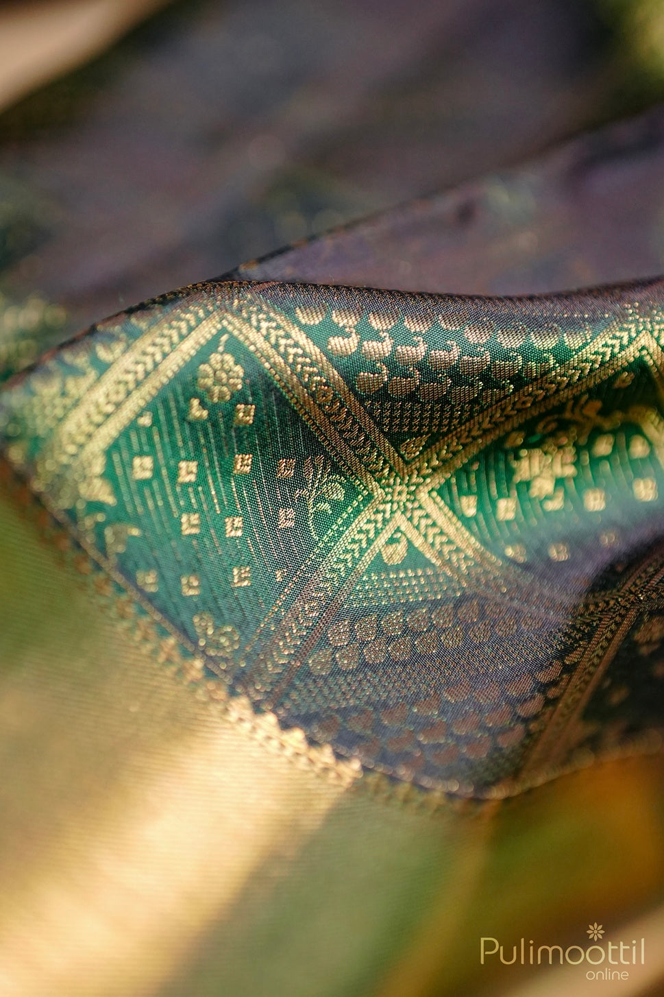 Dark Green Kanchipuram Brocade wedding Saree.