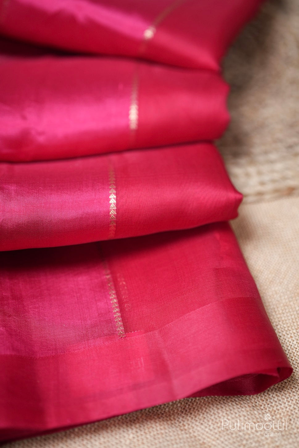Rani Pink Colour Puna Silk and Organza Mixed Saree