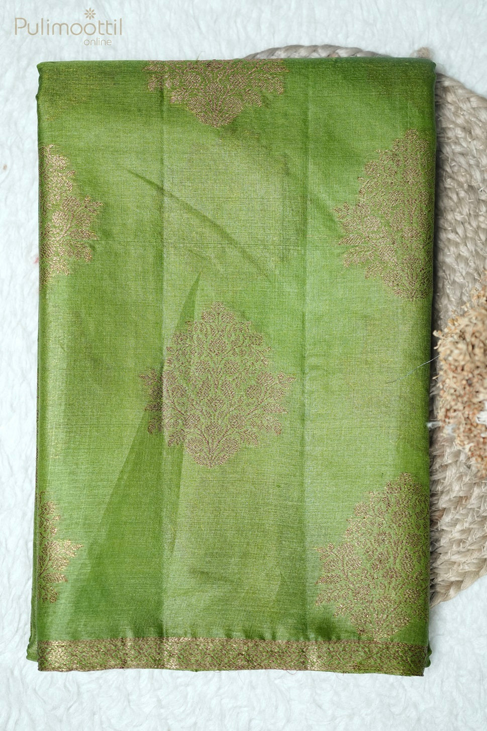 Light Green Colour Tussar Silk Saree