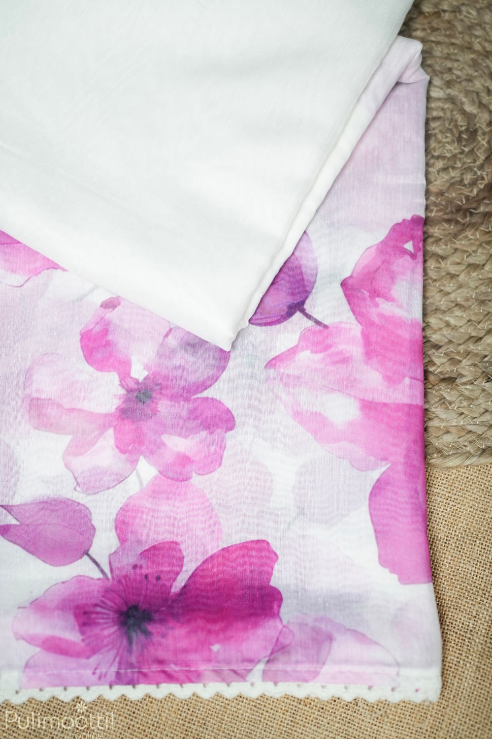 Cream Colour Semi Chanderi Fancy Saree