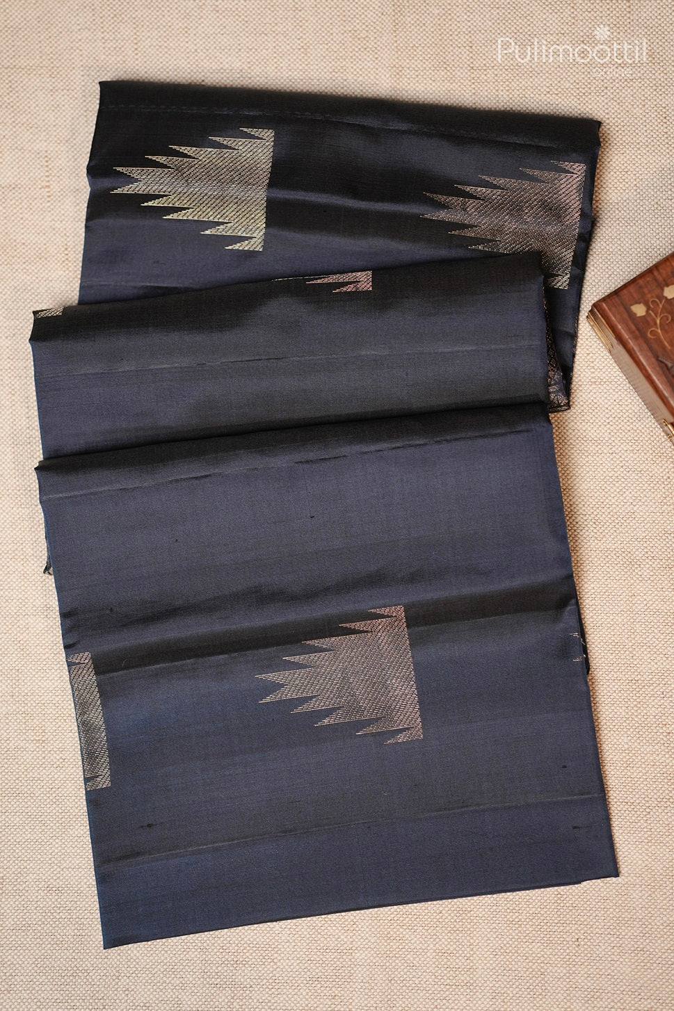 Navy Blue Colour Kanchipuram Soft Silk Saree