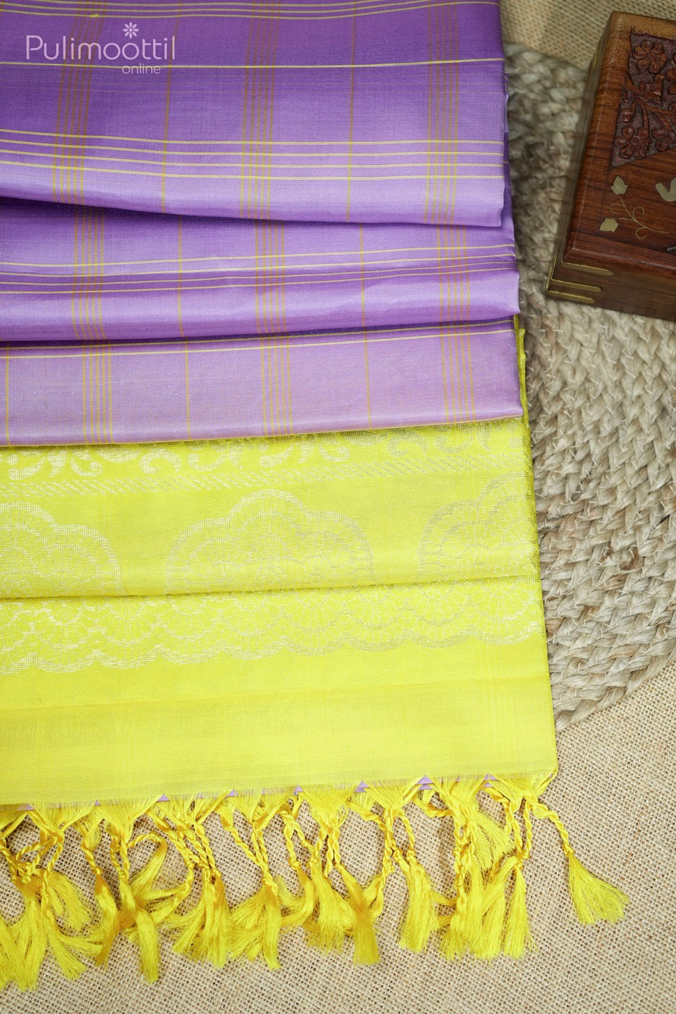 Lavender Colour Kanchipuram Soft Silk Saree