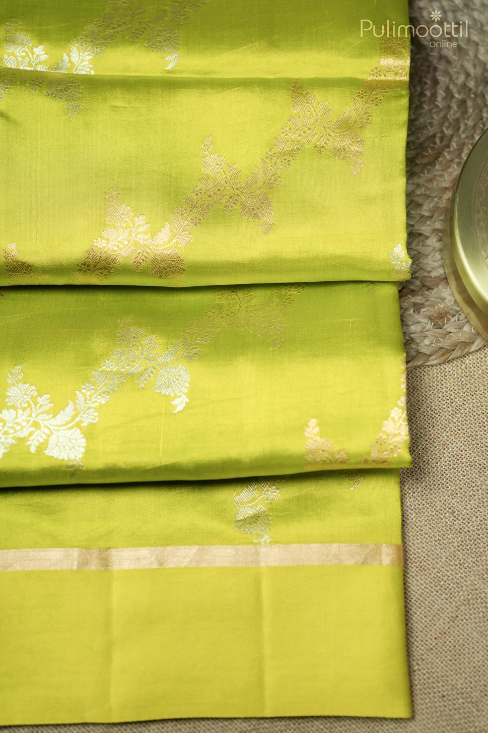 Pear Green Colour Mango Silk Saree