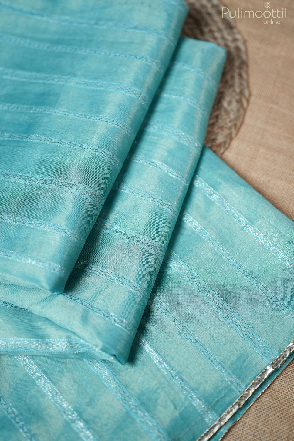 Light Sky Blue Colour Fancy Saree