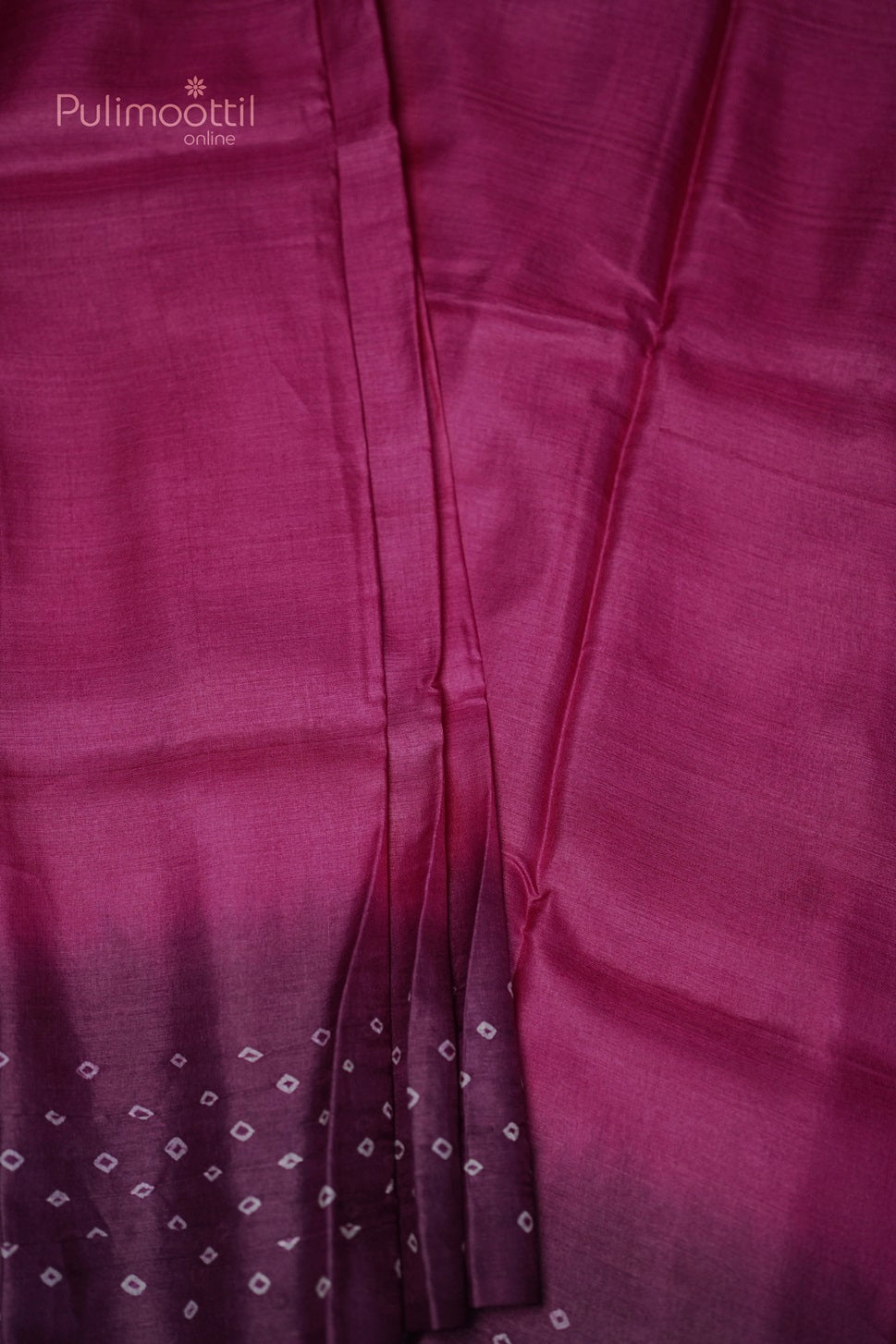 Pink colour Bandhani Tussar Silk Saree