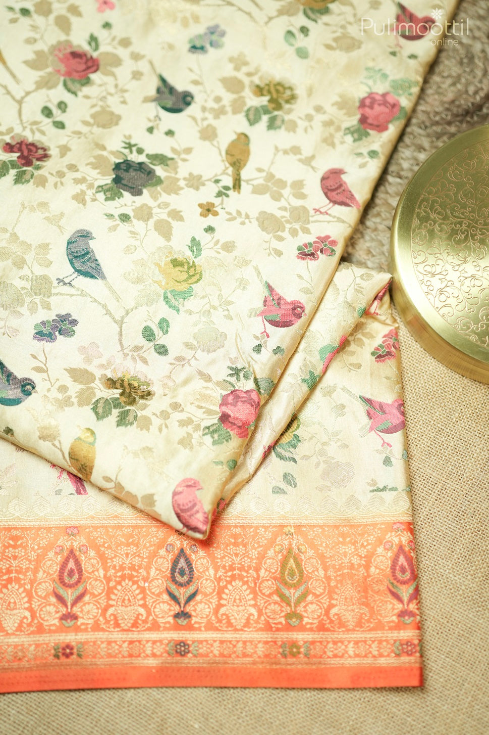 Pastel Chikoo Colour Banarasi Saree