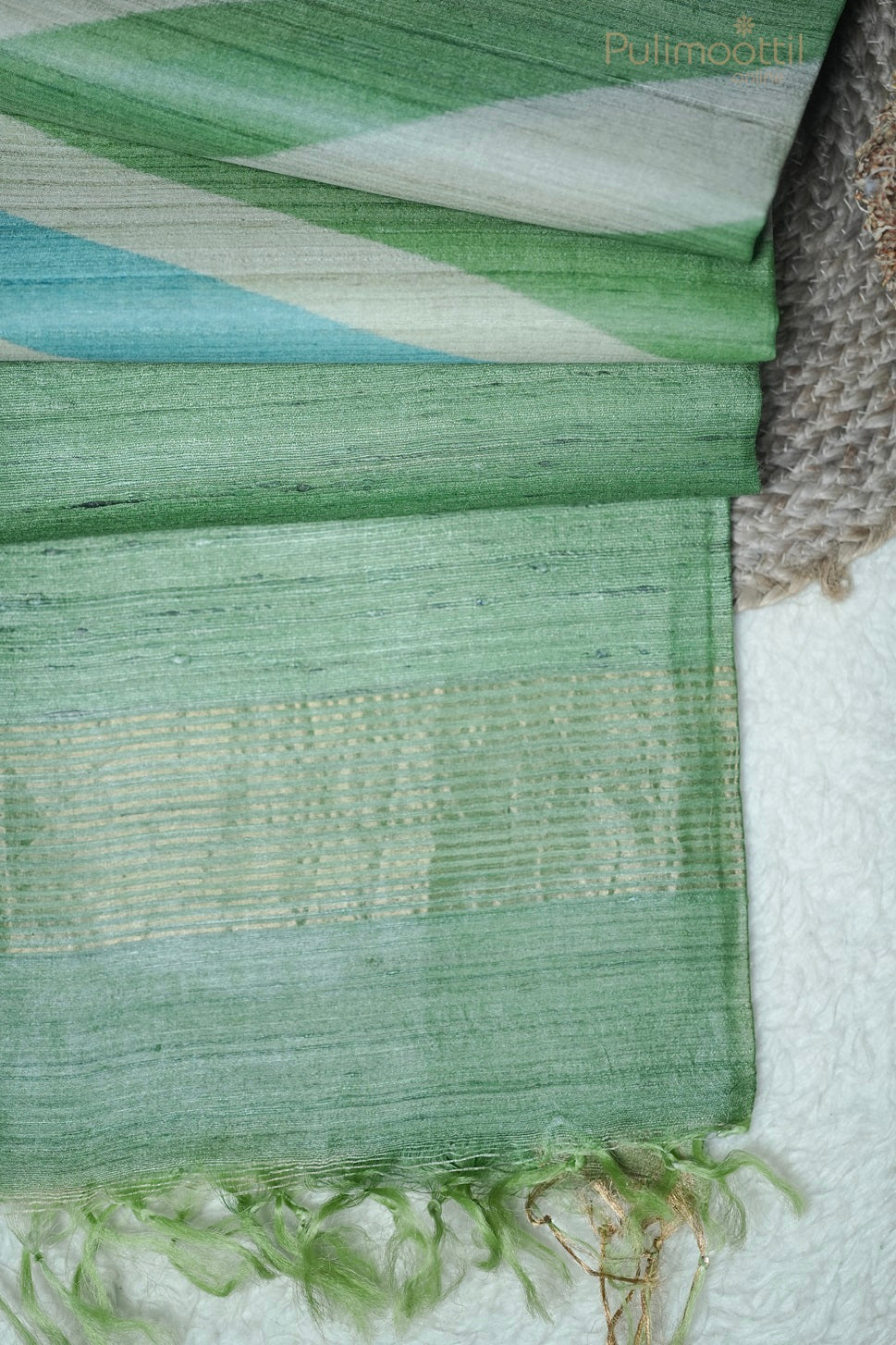 Multishaded Tussar Silk Saree