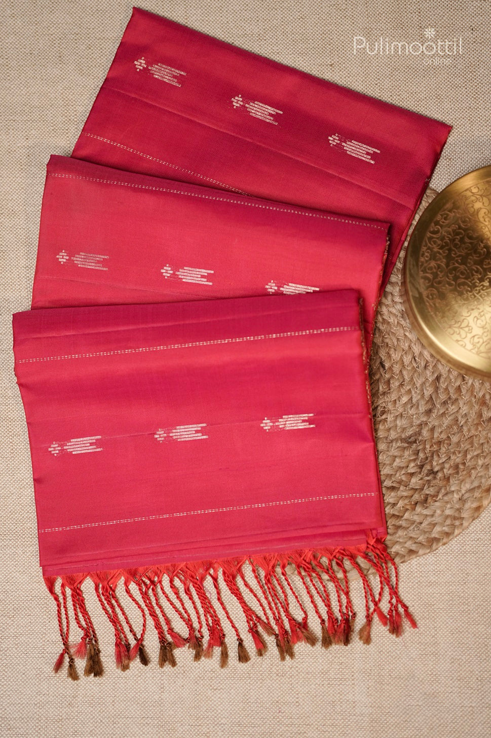 Rani Pink Colour Pure Kanchipuram Soft Silk Saree