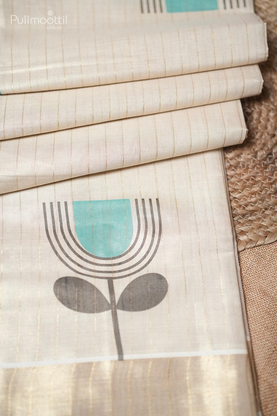 Kerala Traditional Golden Tissue Set Saree