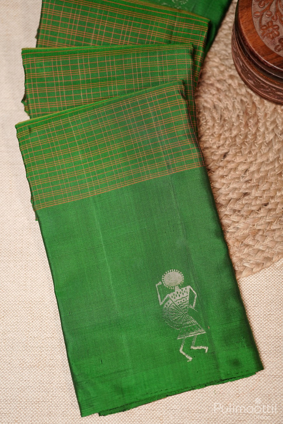 Green Colour Kanchipuram  Soft Silk  Saree